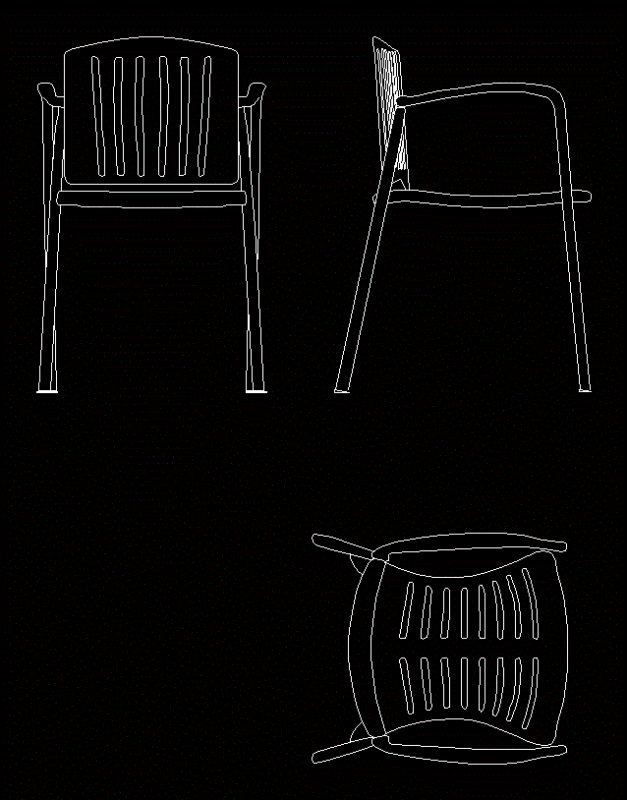Plastic Chair – 2D DWG Elevation for AutoCAD