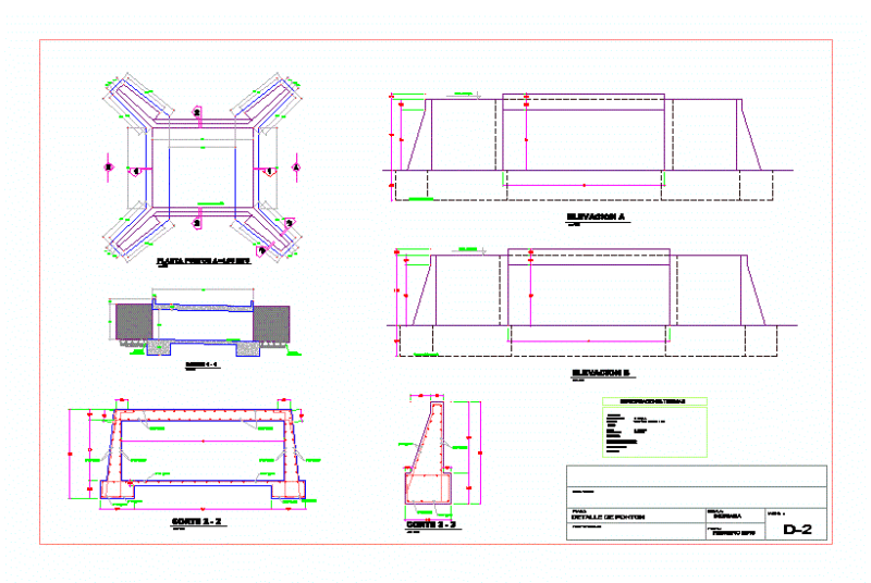 Concrete Pontoon Culvert Structural Details and Rebar Schedule