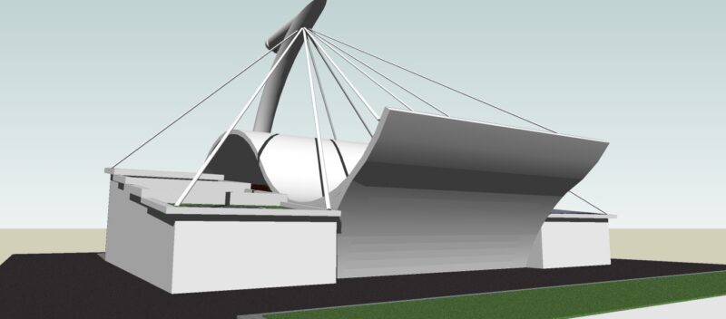 Olympic Size Pool & Stadium Sketchup 3D Model