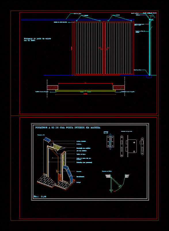 Portas DWG Block for AutoCAD