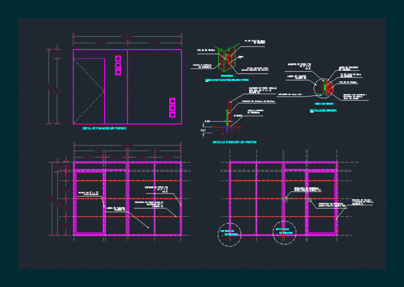 Porton Zaguan DWG Detail for AutoCAD