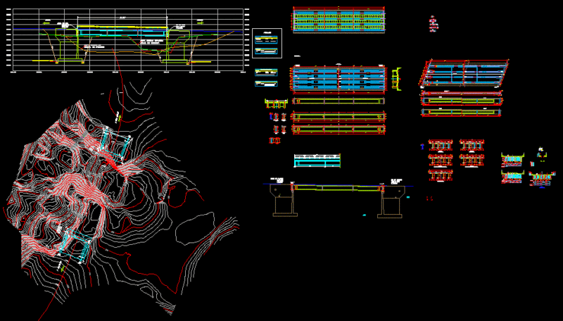 Post – Tensioned Concrete Bridge, 356 M DWG Plan for AutoCAD
