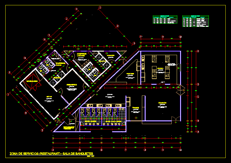 preliminary floor banquet room for restaurant dwg block