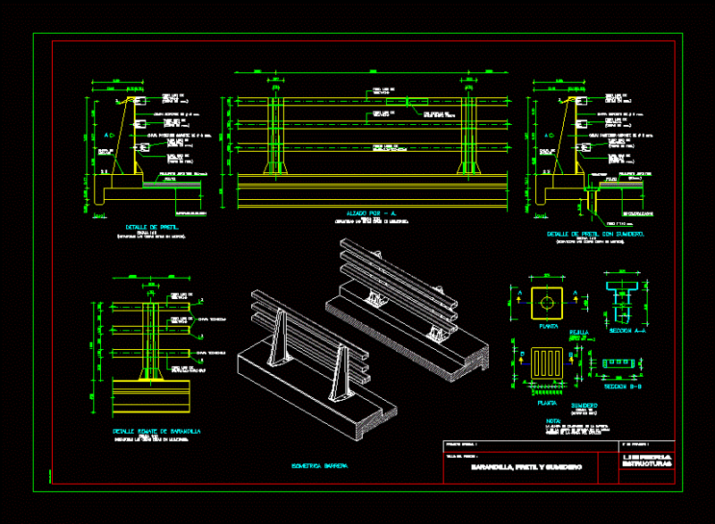 Pretil Barandilla DWG Block for AutoCAD