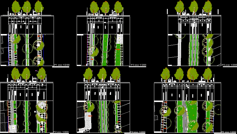 Profiles Of Streets DWG Block for AutoCAD