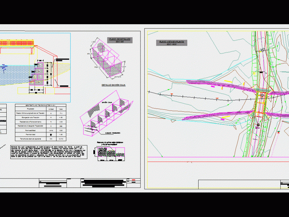 ProteccÓN Bridge With Stirrups Walls Stretch Of Road DWG Detail for ...