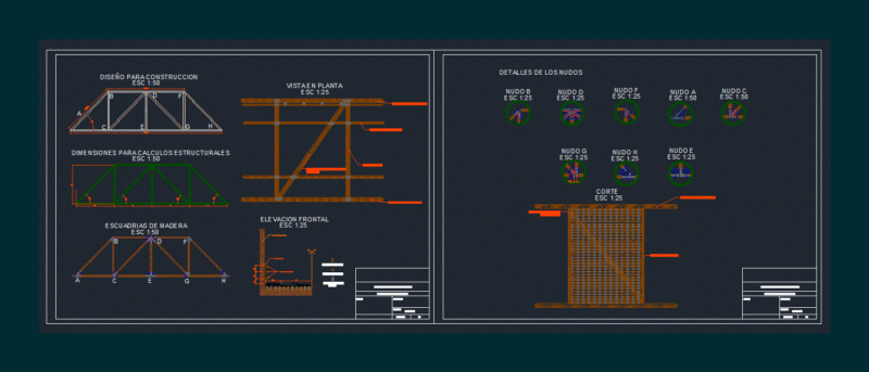 Punte – Wood Trusses DWG Detail for AutoCAD