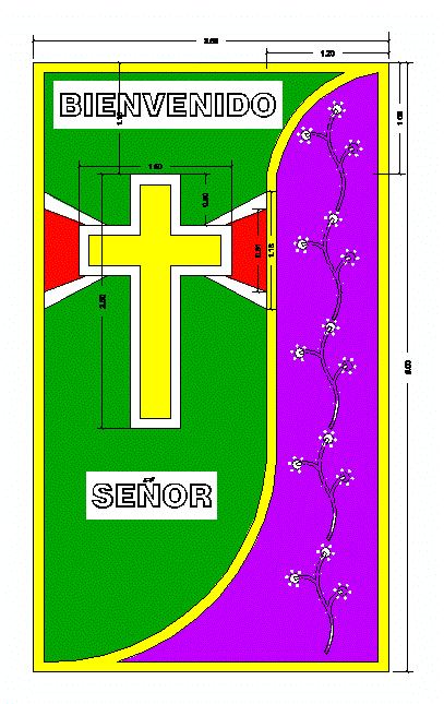 Purple Carpet Lord Christ 2D DWG Elevation for AutoCAD