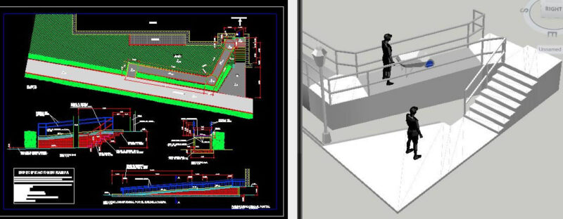 Ramp Access To Housing 3D DWG Plan for AutoCAD