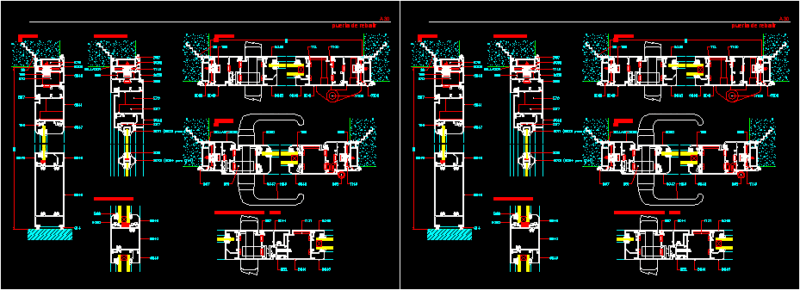 Rebuttable Door In Aliminium DWG Block for AutoCAD