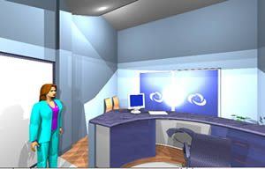 Reception With Applied Materials 3D DWG Model for AutoCAD