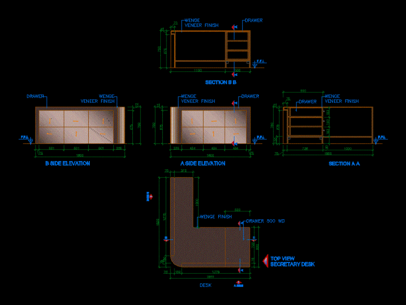 Reception Counter DWG Block for AutoCAD