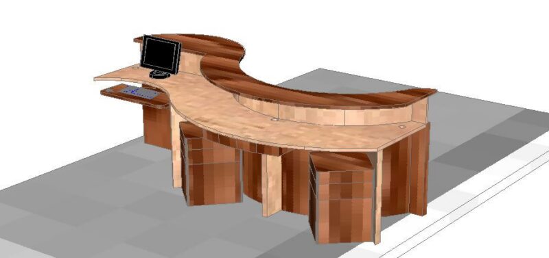 Reception Furniture 3D DWG Model for AutoCAD