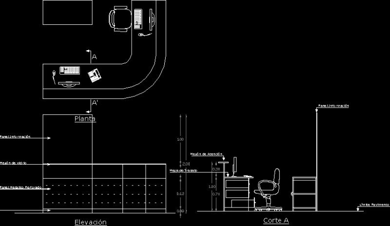 Reception Table DWG Plan for AutoCAD