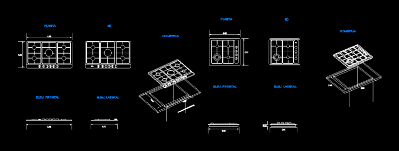 Recessed Kitchen DWG Plan for AutoCAD