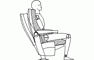 Reclining Seat 2D DWG Block for AutoCAD