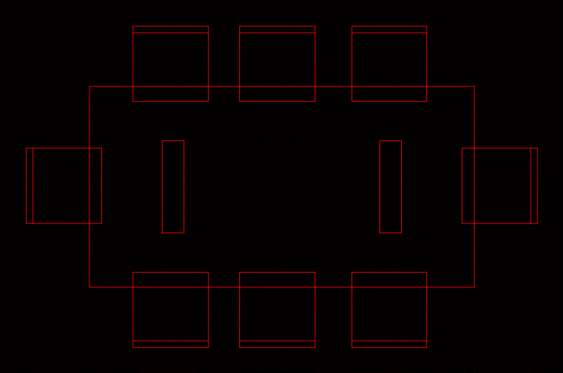 Rectangular Dining DWG Block for AutoCAD