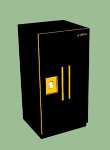Refrigerator, Black Mark Zoom 3D SKP Model for SketchUp