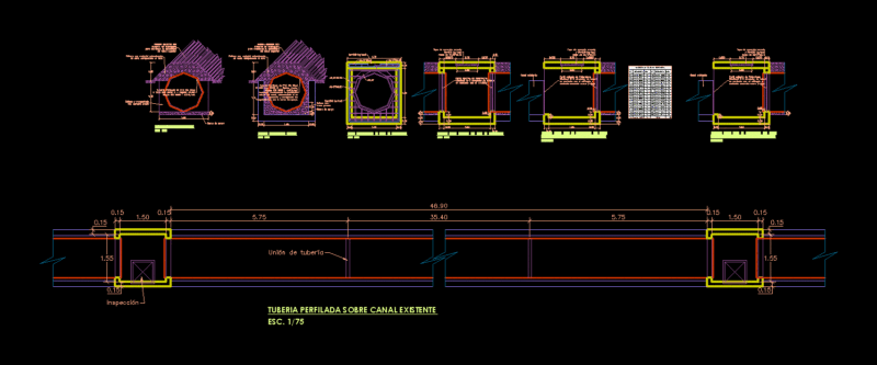 Rehabilitation Channel Structure DWG Detail for AutoCAD