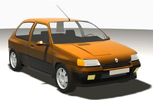 Renault Clio 3D 3DS Model for 3D Studio Max