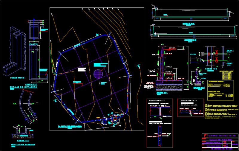 Reservoir Design – Huayopampa DWG Block for AutoCAD