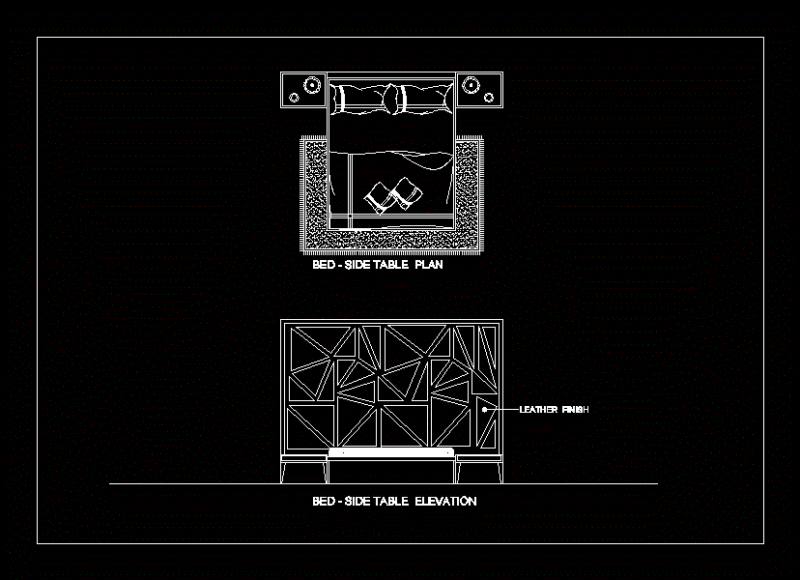 Respladar Design For Bed 2D DWG Elevation for AutoCAD