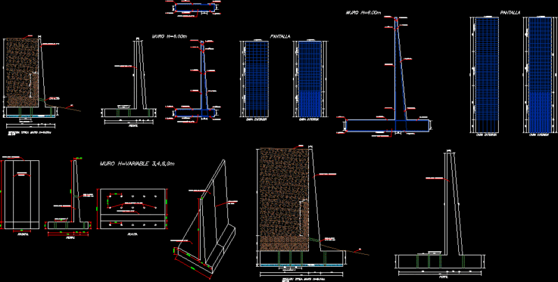 Retaining Wall DWG Detail for AutoCAD