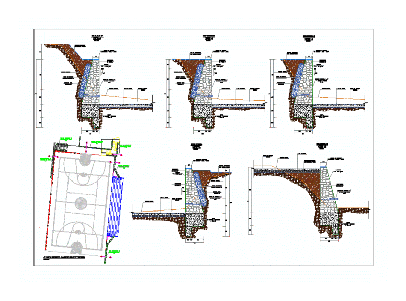 Retaining Wall Stone Masonry DWG Block for AutoCAD