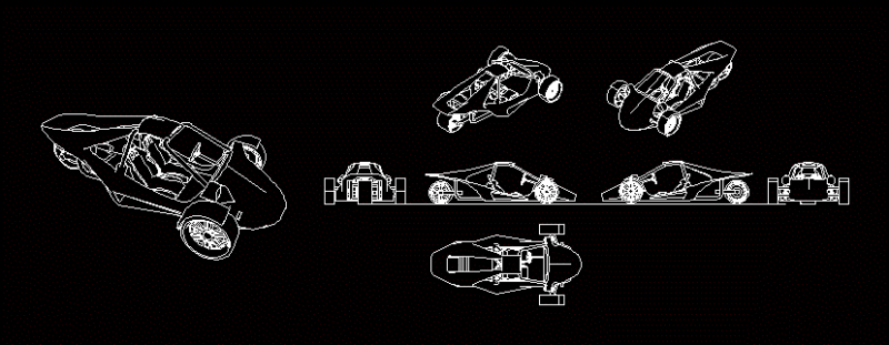 Rex Trike Sim 2D DWG Elevation for AutoCAD