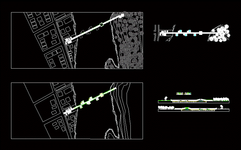 Pedestrian River Walkway and Bridge Project in Constitución DWG