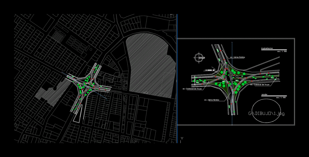 Road Interchange DWG Block for AutoCAD