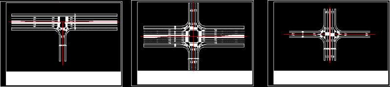 Road Intersections DWG Section for AutoCAD
