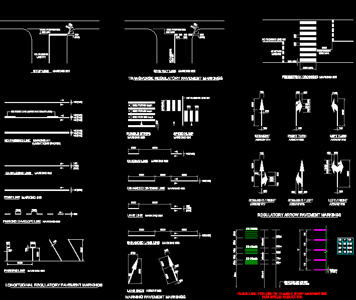 Road Marking Details DWG Detail for AutoCAD • Designs CAD