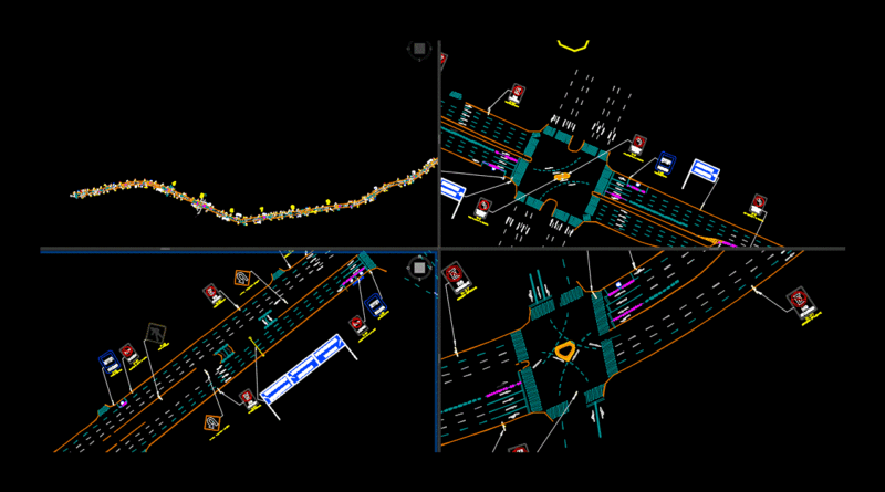 Road Signs – Planimetry DWG Block for AutoCAD