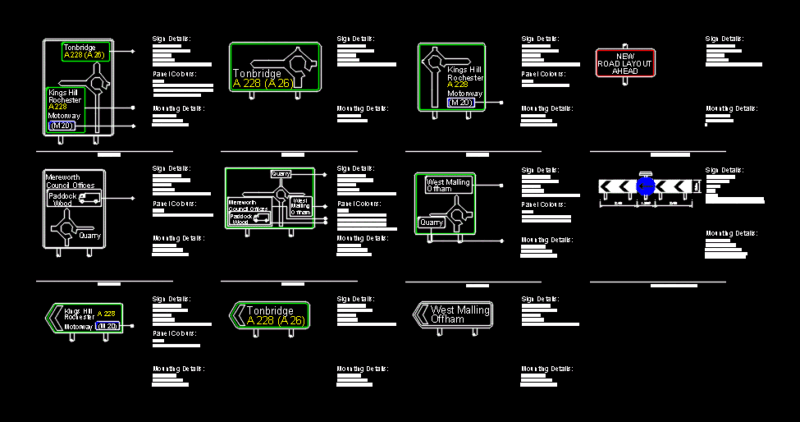 Road Signs Uk DWG Block for AutoCAD