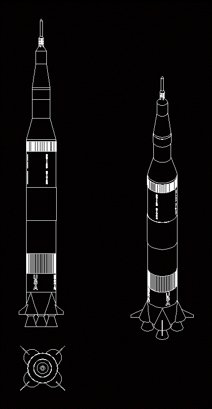 Rocket Saturn - V - Rocket DWG Plan for AutoCAD • Designs CAD