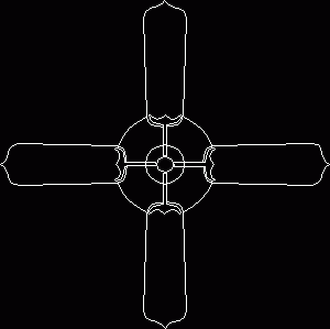 Ceiling Fan 2D DWG Block for AutoCAD