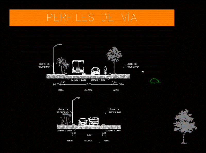 Route Profiles Street And Passage 2D DWG Block for AutoCAD