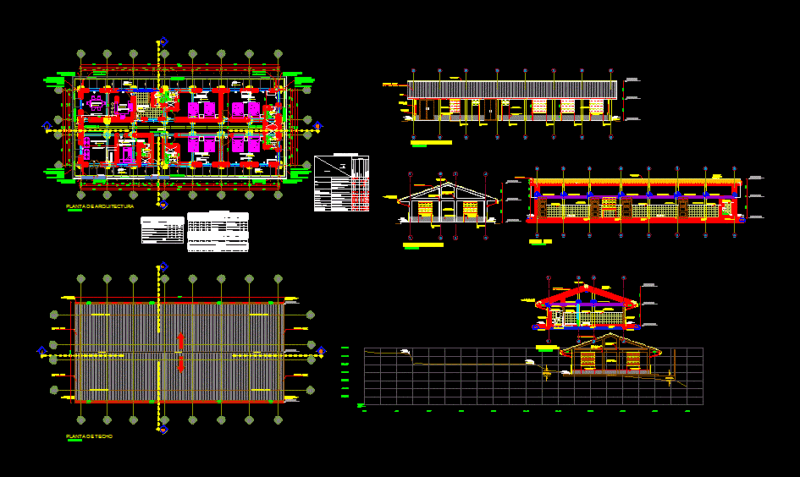 Rural Center Mother DWG Section for AutoCAD