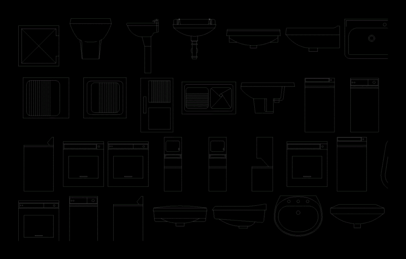 Sanitary Blocks 2D DWG Block for AutoCAD