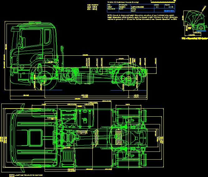 Scania Truck Tractor 2D DWG Block for AutoCAD • Designs CAD