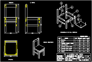Stacking Chair 2D DWG Detail for AutoCAD • Designs CAD
