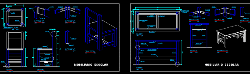 School Modulate DWG Section for AutoCAD