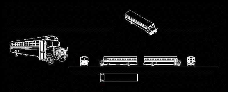 School Bus – School Bus DWG Elevation for AutoCAD
