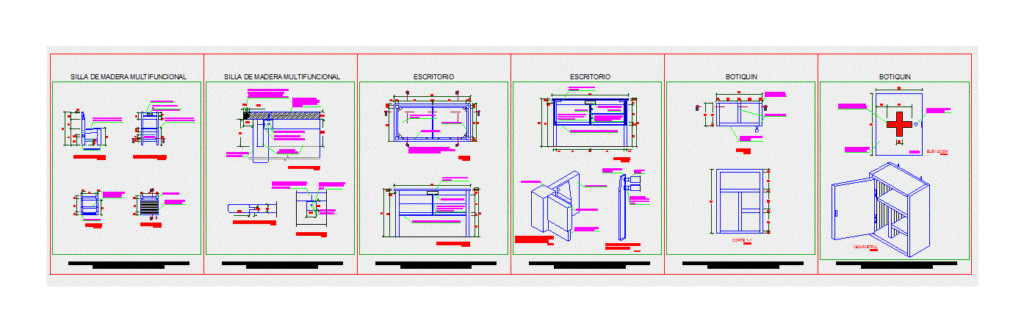 School Furniture DWG Detail for AutoCAD