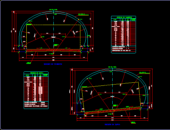 Sections For Road Tunnel - Roadway 12 Mts Wide DWG Section for AutoCAD