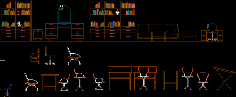 Several Furnitures DWG Detail for AutoCAD
