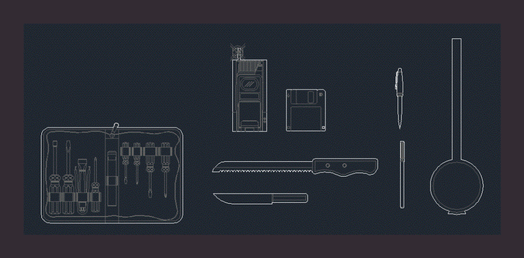 Several Objects DWG Block for AutoCAD
