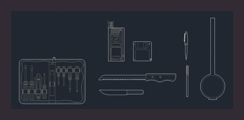 Several Objects DWG Block for AutoCAD
