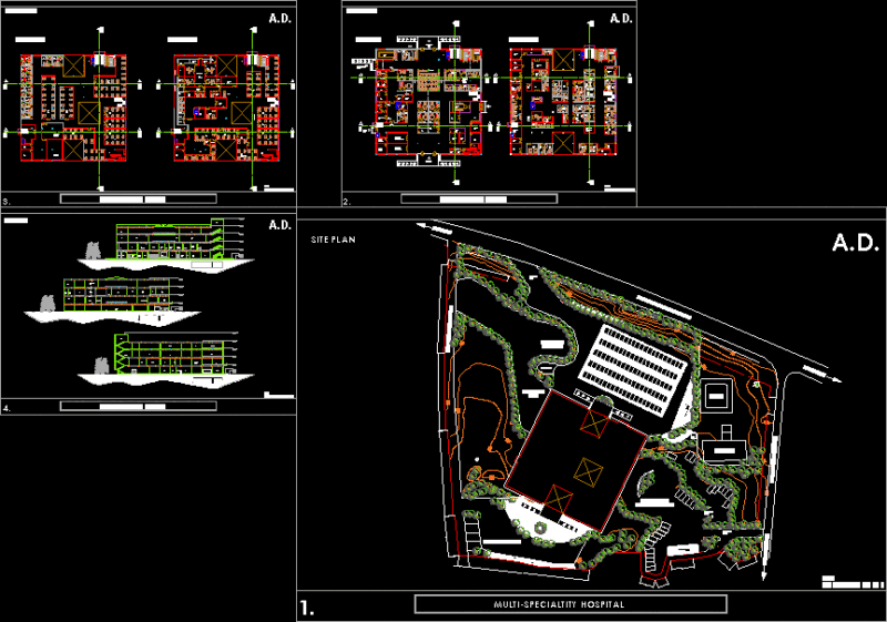 Several Hospital Specialties DWG Block for AutoCAD